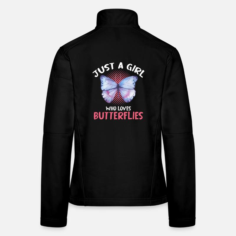 Nur ein Mädchen liebt Schmetterlinge Frauen Softshelljacke