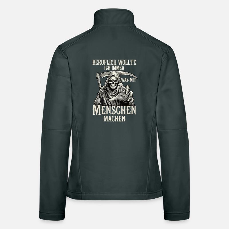 Beruflich was mit Menschen... (Sensenmann) Frauen Softshelljacke