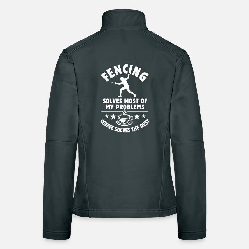 Fencing solves most of my Problems - Kaffee Frauen Softshelljacke