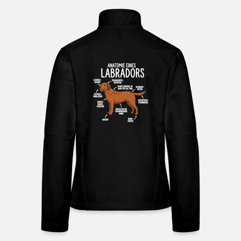 Anatomy of a Labrador – Fun Foxred Design Women's Softshell Jacket