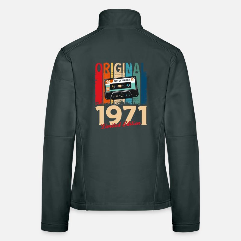 55th Birthday Cassette January 1971 Women's Softshell Jacket