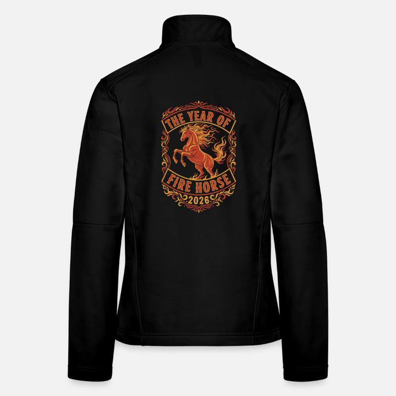 La conception de célébrations de l’Année du Cheval de Feu 2026 Veste en tissu softshell Femme