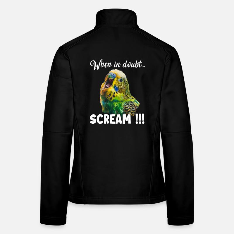 Cadeau drôle pour les fans de perruchets perruqués Veste en tissu softshell Femme