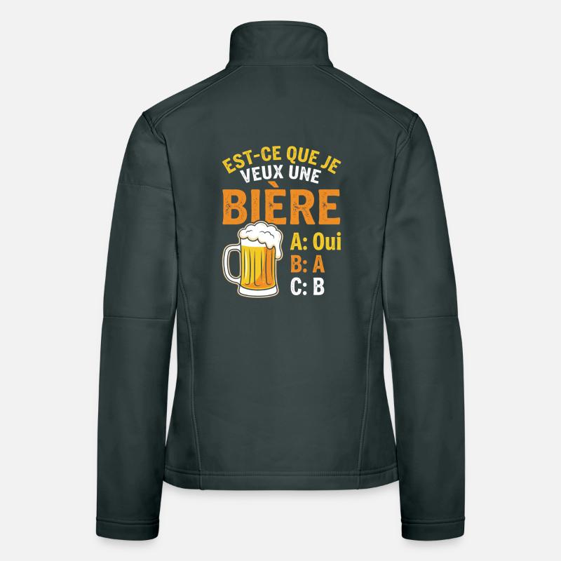 Möchte ich ein Bier? Witz Beauf Alkohol Humor Frauen Softshelljacke