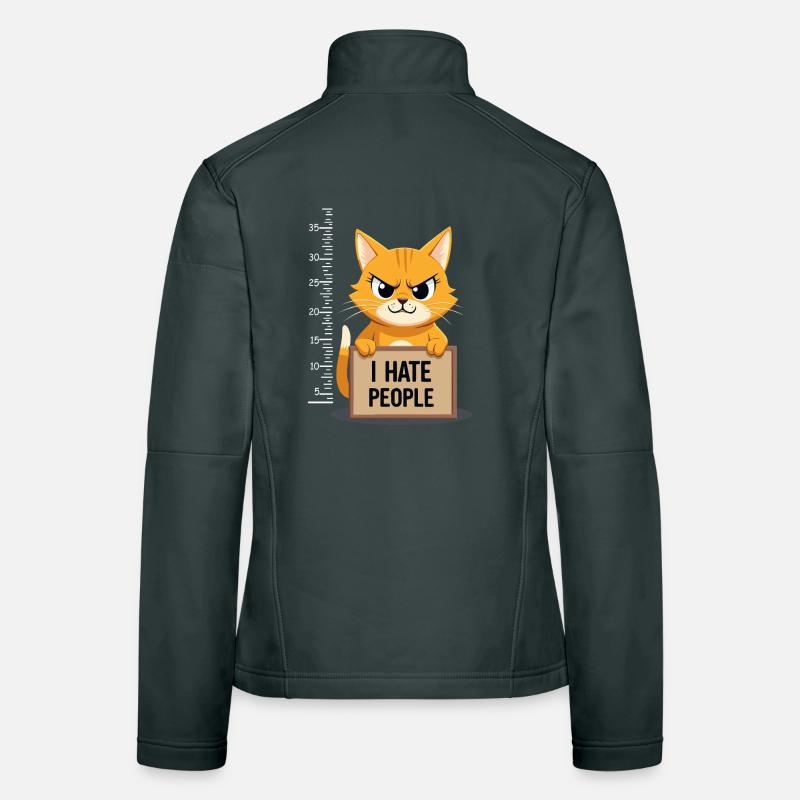 Griesgrämige Katze I Hate People Polizeifoto Frauen Softshelljacke