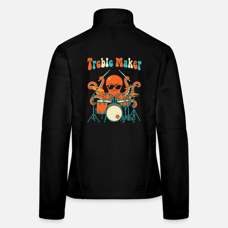 Treble Maker Drummer Musician Pun Drum Women's Softshell Jacket