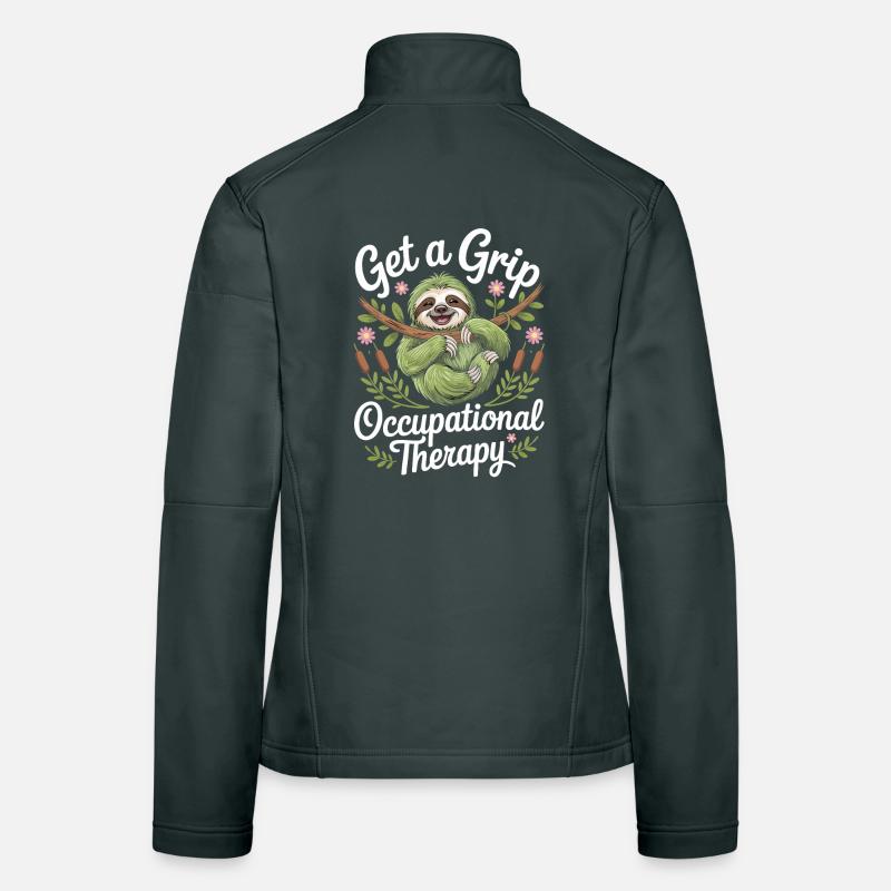 Get a Grip Occupational Therapy Sloth Women's Softshell Jacket
