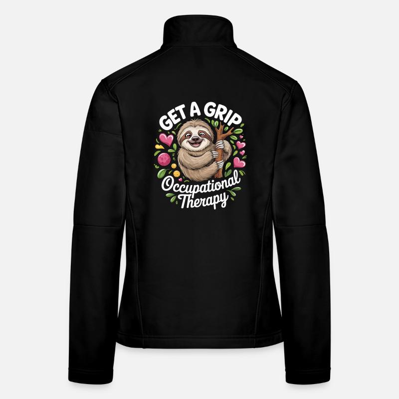 Get a Grip: Occupational Therapy Sloth Women's Softshell Jacket