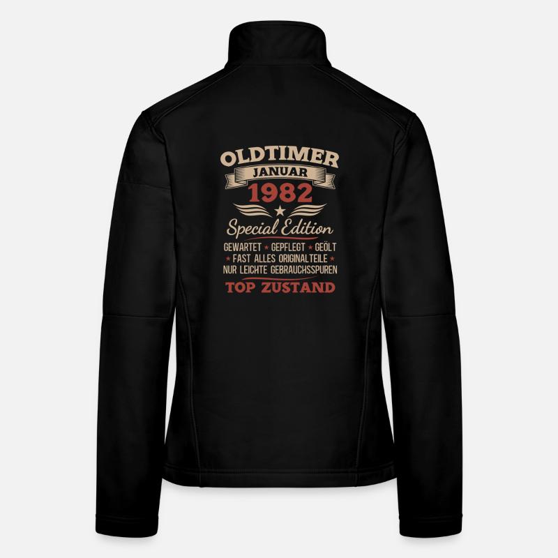 44. Geburtstag Geschenk Oldtimer Januar 1982 Frauen Softshelljacke