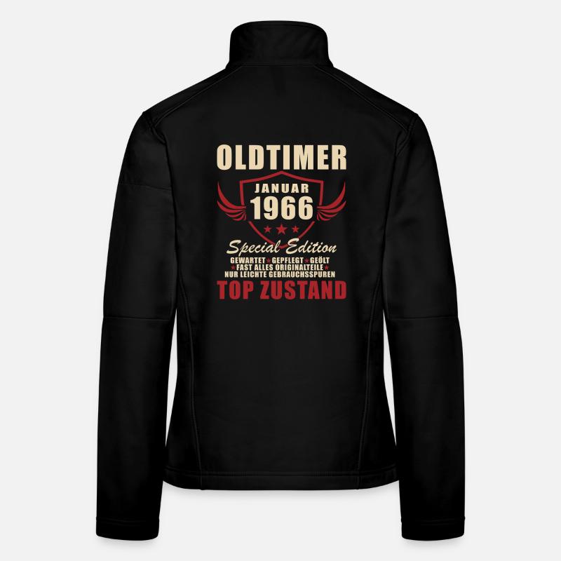 60th Birthday Gift Classic Car January 1966 Women's Softshell Jacket