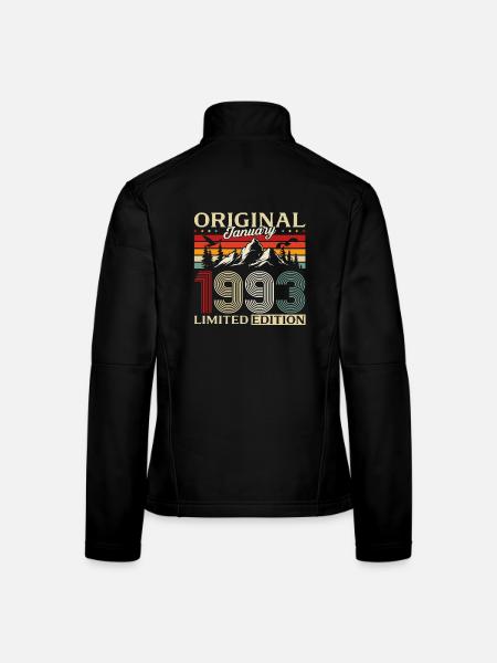 33rd Birthday Original January 1993 - Women's Softshell Jacket - black - Back