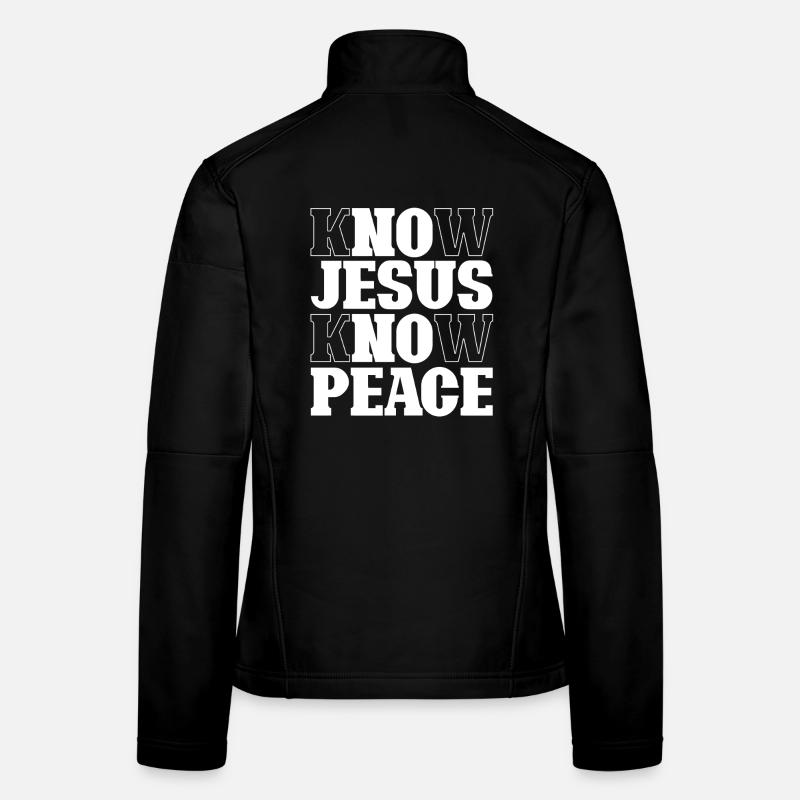 Know Jesus Know Peace Lettering Women's Softshell Jacket
