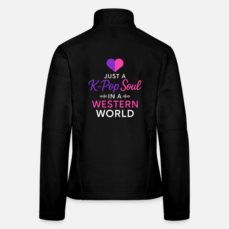 Juste une âme K Pop dans un monde occidental Veste en tissu softshell Femme