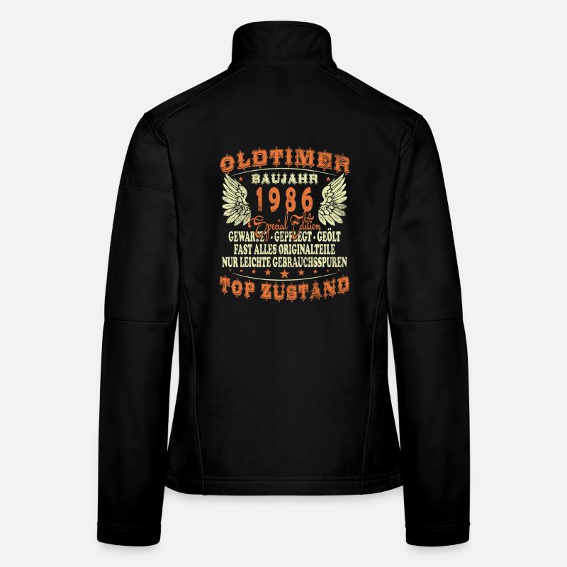 1986 Geboren Geburtstag Oldtimer Frauen Softshelljacke