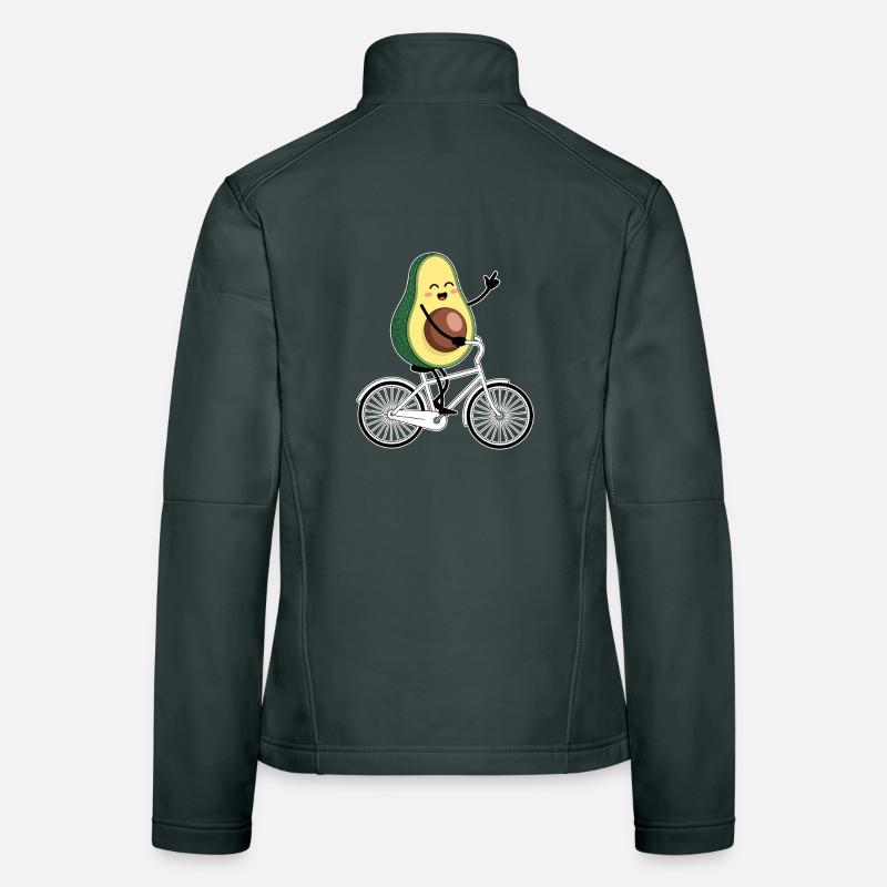 Funny Mountain Biker Avocado Women's Softshell Jacket
