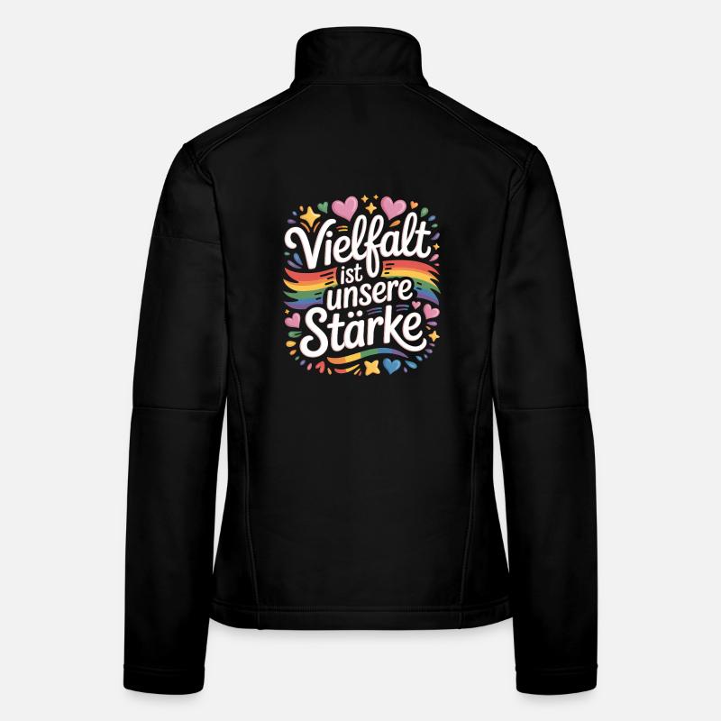 La diversité est notre force Rainbow LGBTQ Pride Veste en tissu softshell Femme