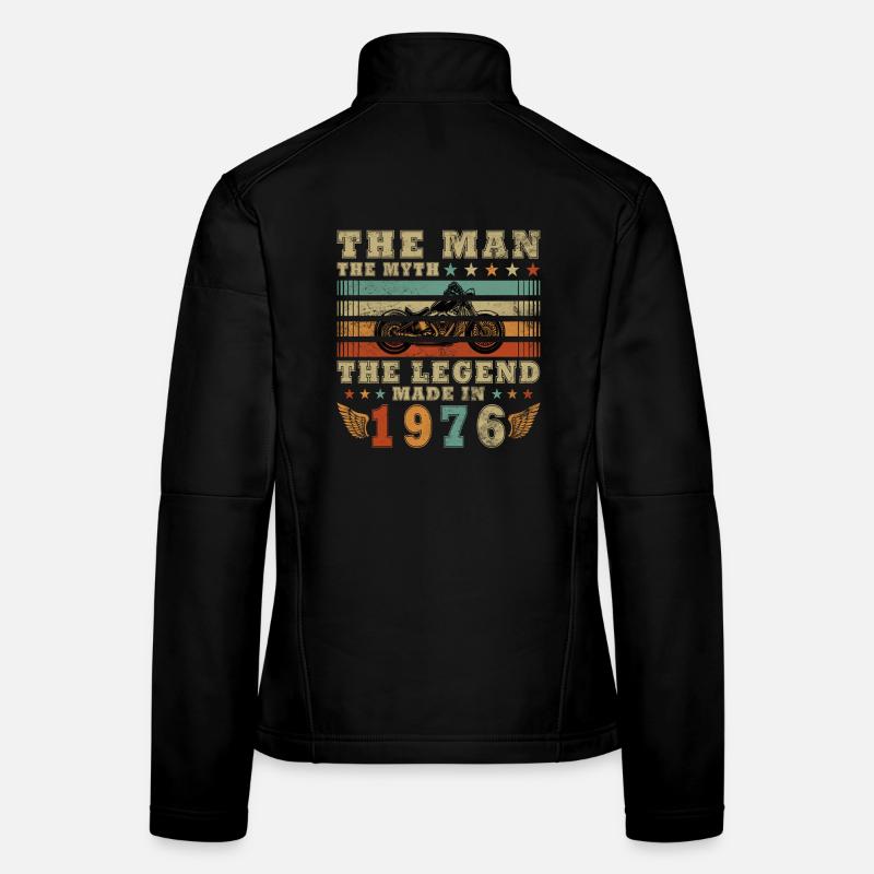1976 Vintage Birthday Motorcycle Gift Women's Softshell Jacket