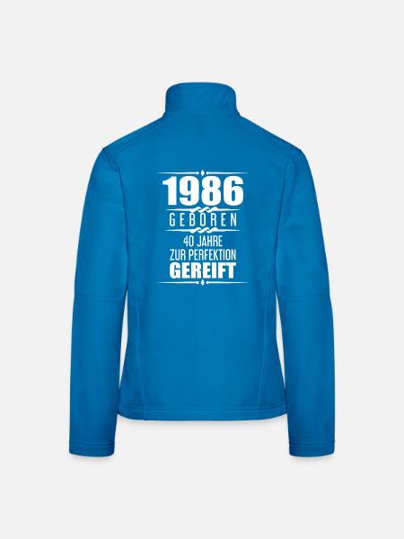 1986 40 Jahre Spruch Geschenk zum 40. Geburtstag - Frauen Softshelljacke - Schwarz - Hinten