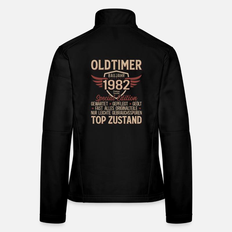 44. Geburtstag Shirt – Oldtimer 1982 Vintage Retro - Frauen Softshelljacke - Schwarz