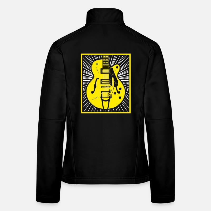 Silhouette de guitare rétro Veste en tissu softshell Femme