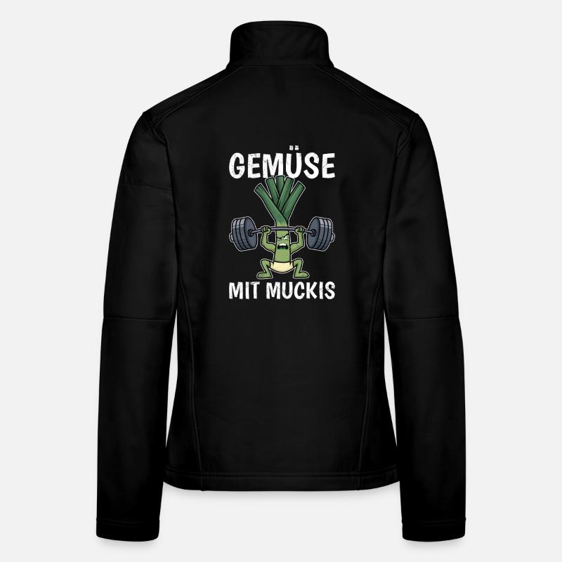 Weightlifters VEGETABLES WITH MUSCLES Fun Women's Softshell Jacket