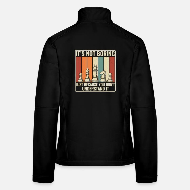 Chess is not boring – Retro Strategy Desi Women's Softshell Jacket