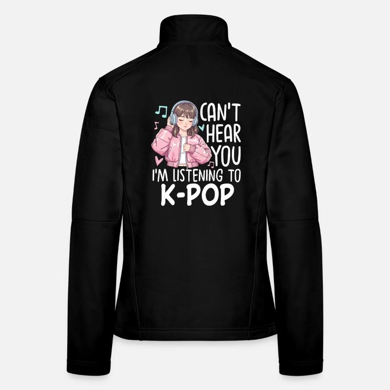 Je ne t’entends pas en écoutant de la K-Pop Veste en tissu softshell Femme