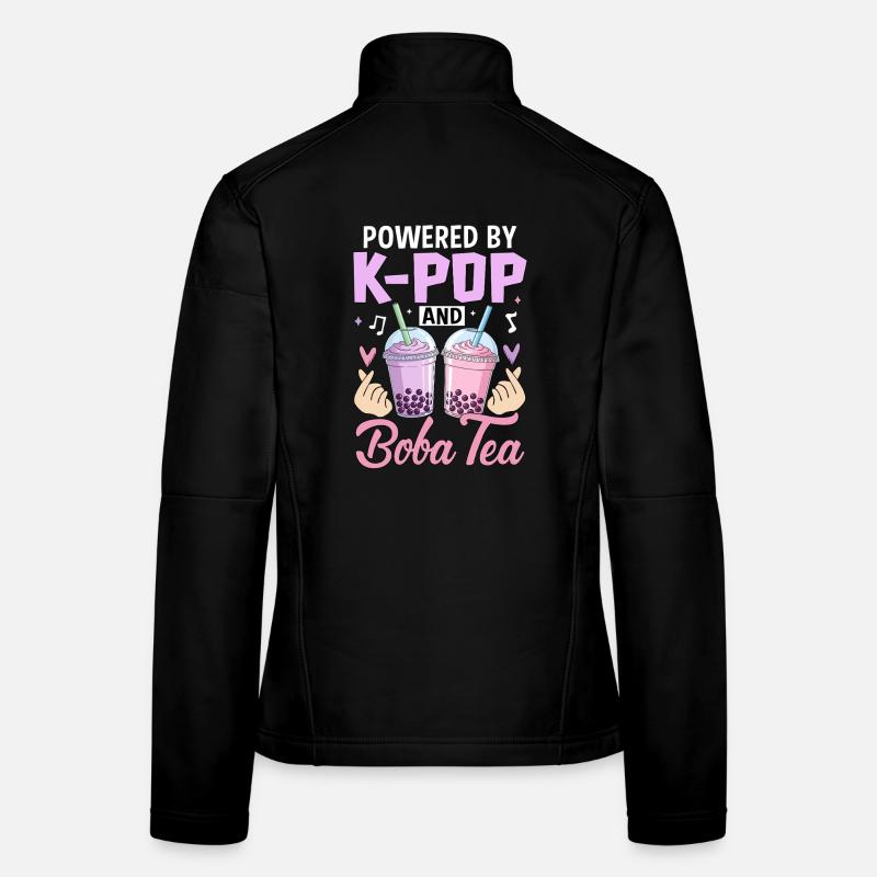 Powered By K Pop And Boba Tea Frauen Softshelljacke