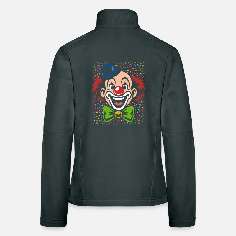 Clown de Carnaval | costume coloré de carnaval Veste en tissu softshell Femme