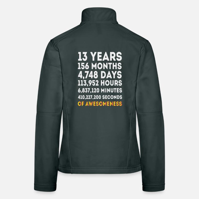 13 Years Birthday Countdown Design for Teens Women's Softshell Jacket