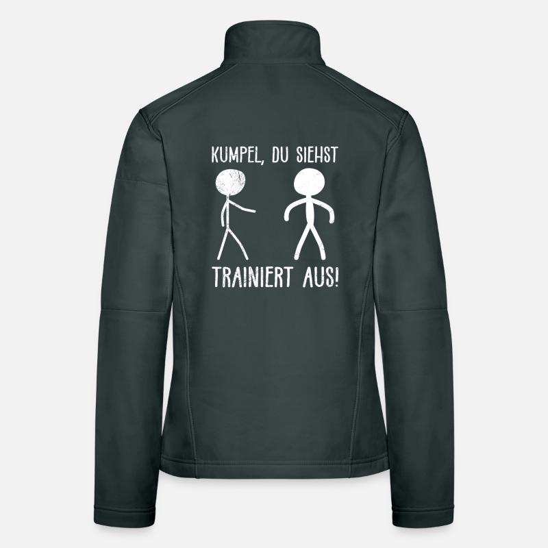 Strichmännchen KUMPEL DU SIEHST TRAINIERT AUS Frauen Softshelljacke
