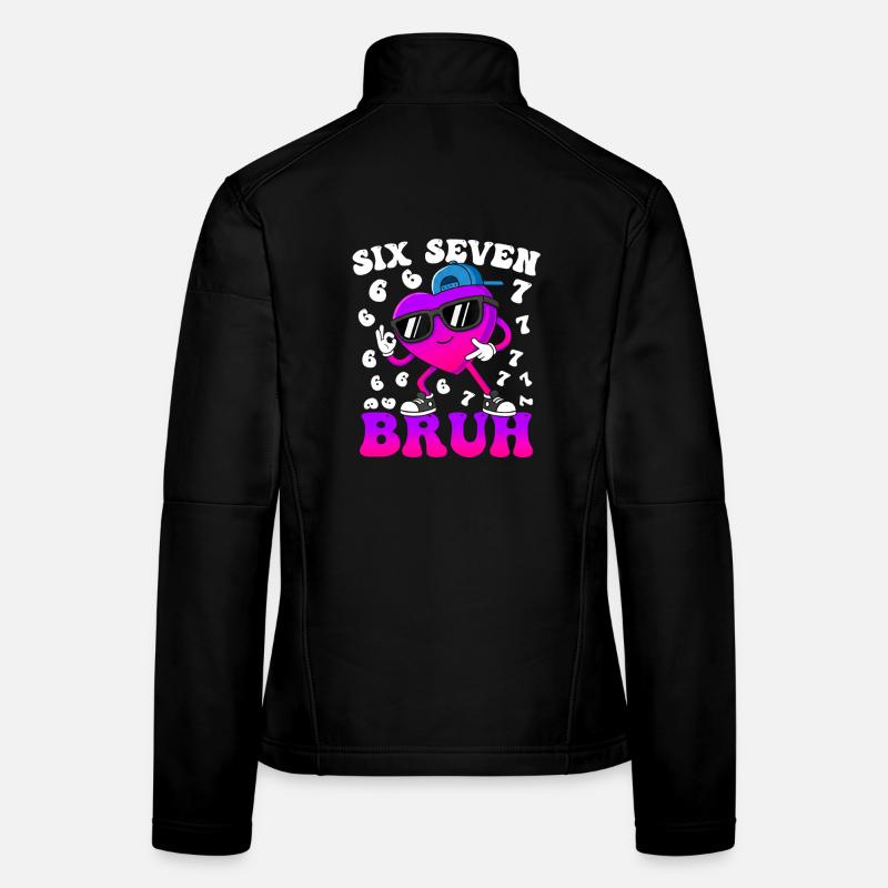 Six Seven 6 7 Meme 67 Trend Valentines Day - Frauen Softshelljacke - Schwarz