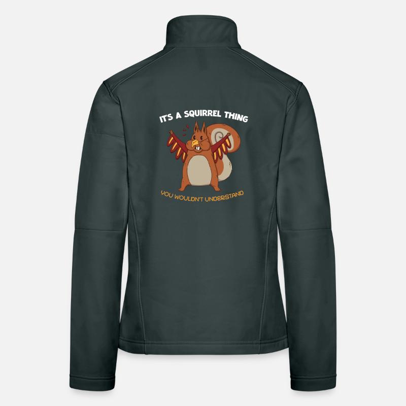 Winged Squirrel Saying Women's Softshell Jacket
