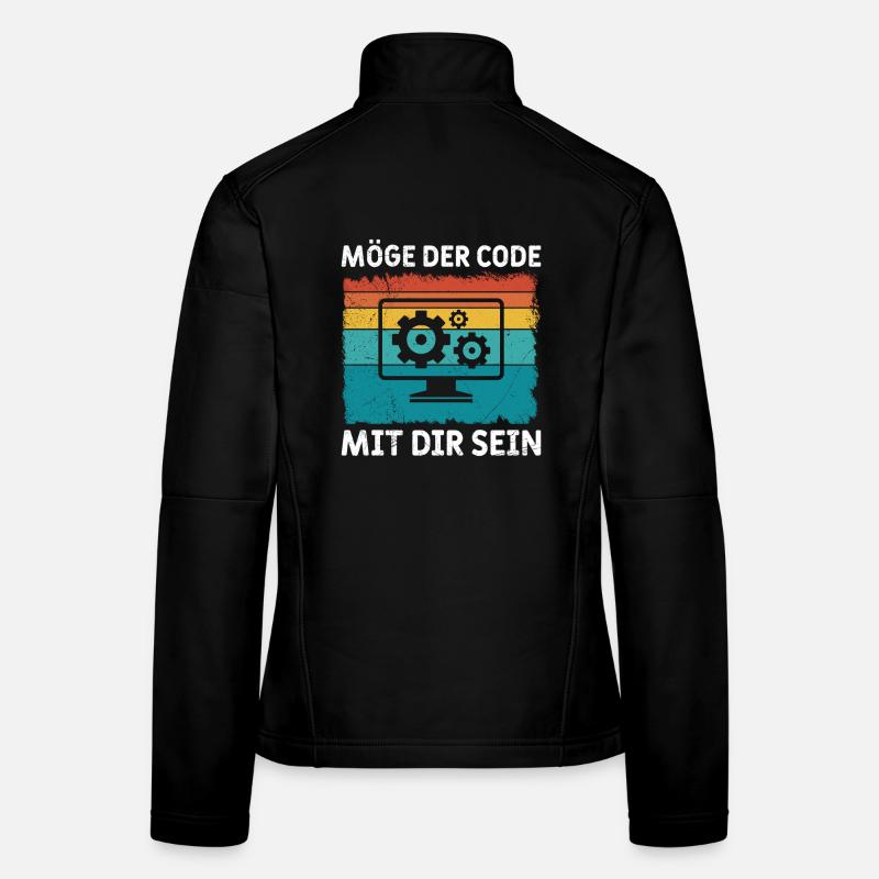 Ordinateur geek, QUE LE CODE SOIT AVEC TOI, DRÔLE Veste en tissu softshell Femme