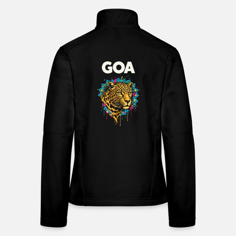 Mandala du léopard de Goa Veste en tissu softshell Femme