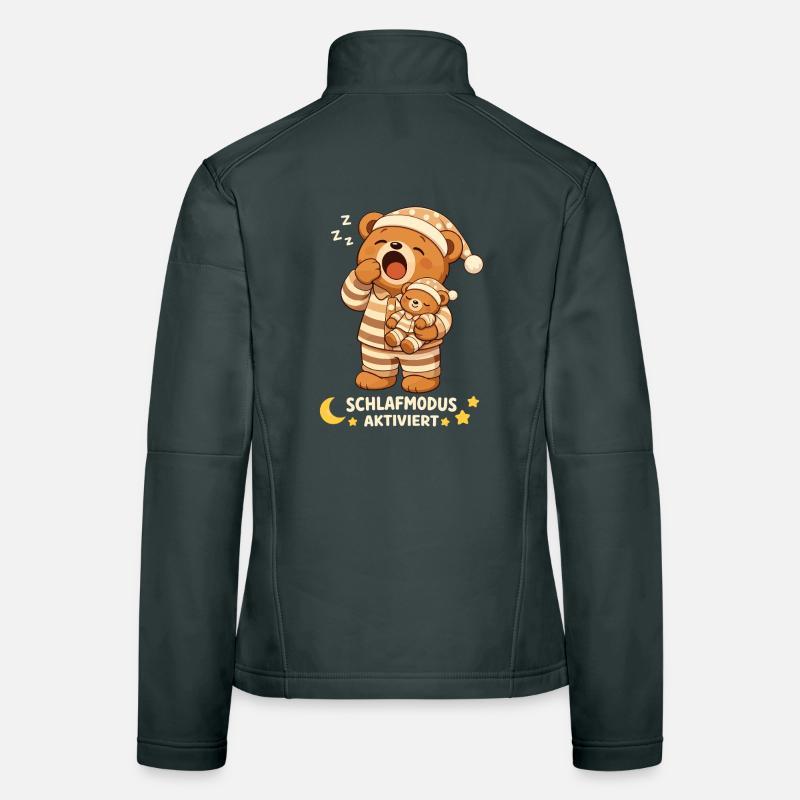 Schlafshirt Schlafen Pyjama Teddybär Schlafmodus Frauen Softshelljacke