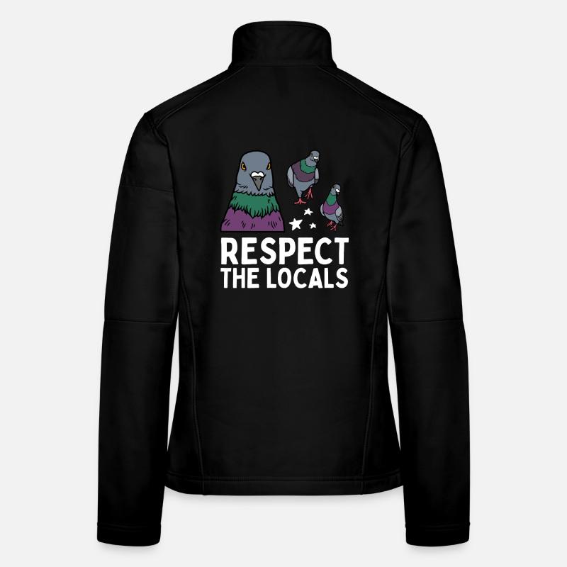 Respect the Locals Tauben Coo Frauen Softshelljacke