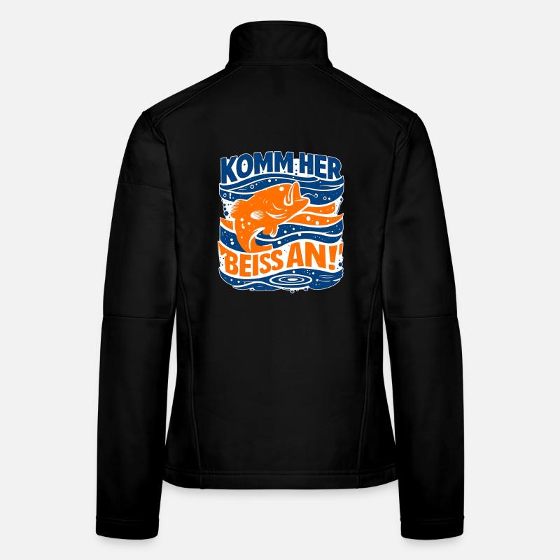 Come here, take a bite! – Fishing Saying Women's Softshell Jacket