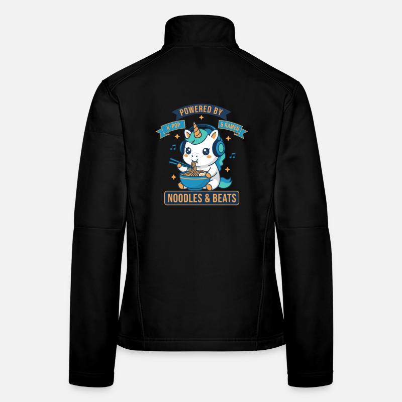 Powered By K-Pop And Ramen Noodles And Beats Women's Softshell Jacket