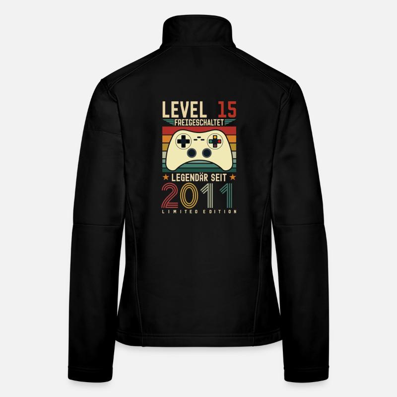 Niveau 15 Débloqué 15e anniversaire 15 ans Veste en tissu softshell Femme