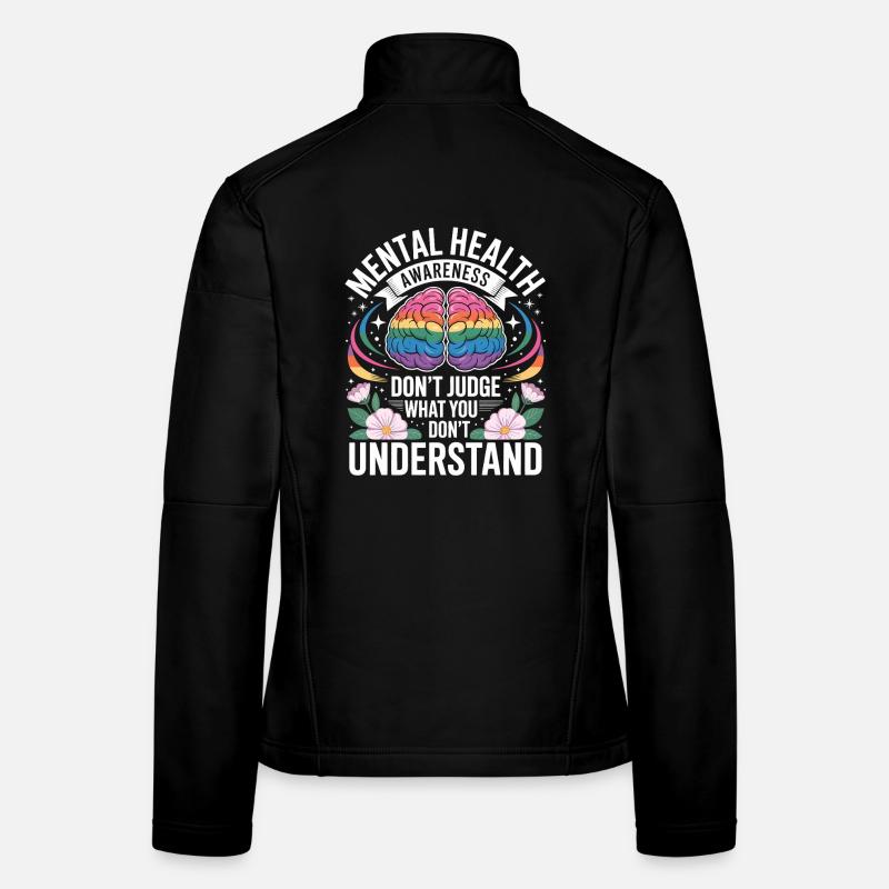 Mental Health Rainbow Brain Women's Softshell Jacket