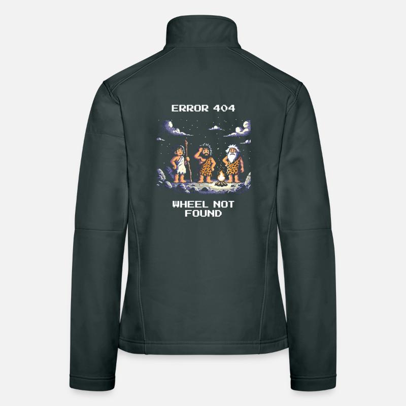 Error 404: Wheel missing | Stone Age Humor Women's Softshell Jacket