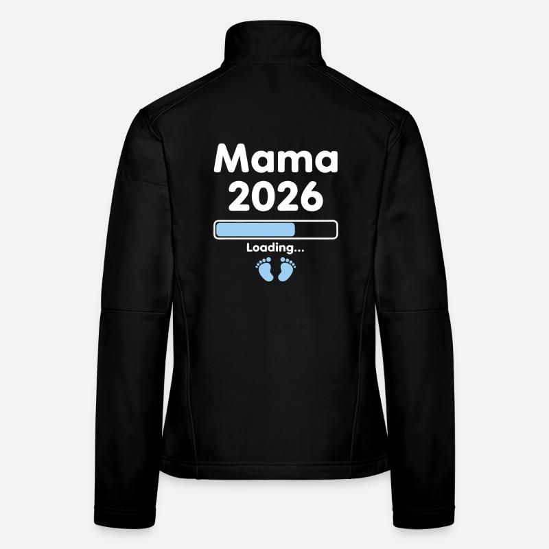 Mom 2026 Loading Pregnancy Offspring Women's Softshell Jacket
