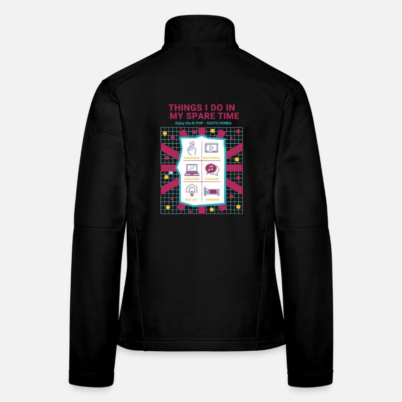Choses que je fais pendant mon temps libre : j’aime la K-pop en Corée Veste en tissu softshell Femme