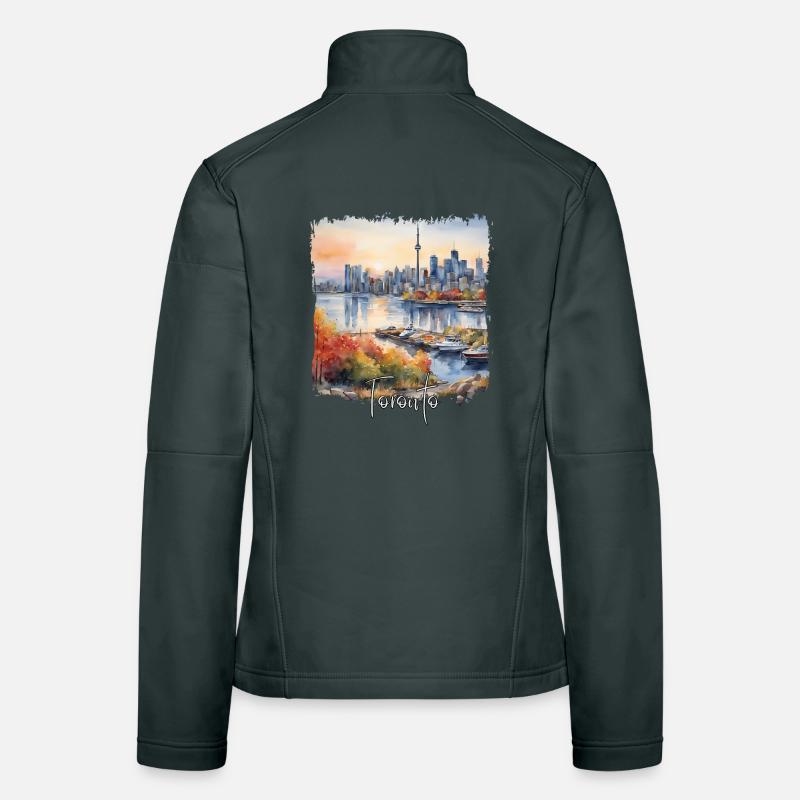 Toronto Canada, Toronto Aquarelle Veste en tissu softshell Femme
