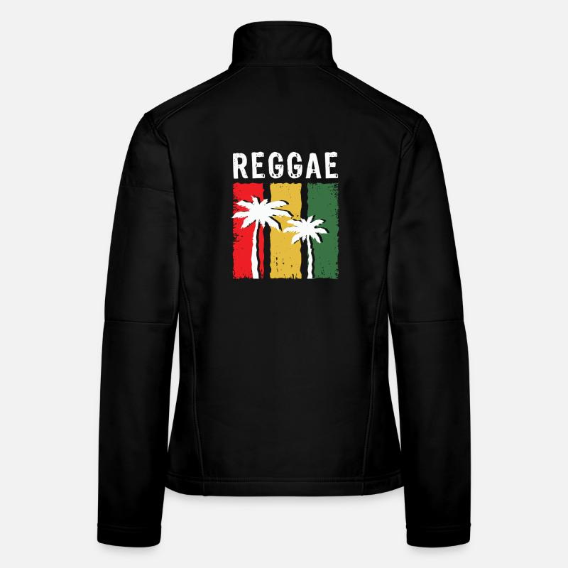 Reggae Palmen im Rasta-Farbblock Frauen Softshelljacke