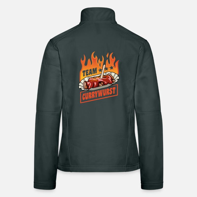 Équipe Currywurst | Flammes de la restauration rapide | Culte Veste en tissu softshell Femme