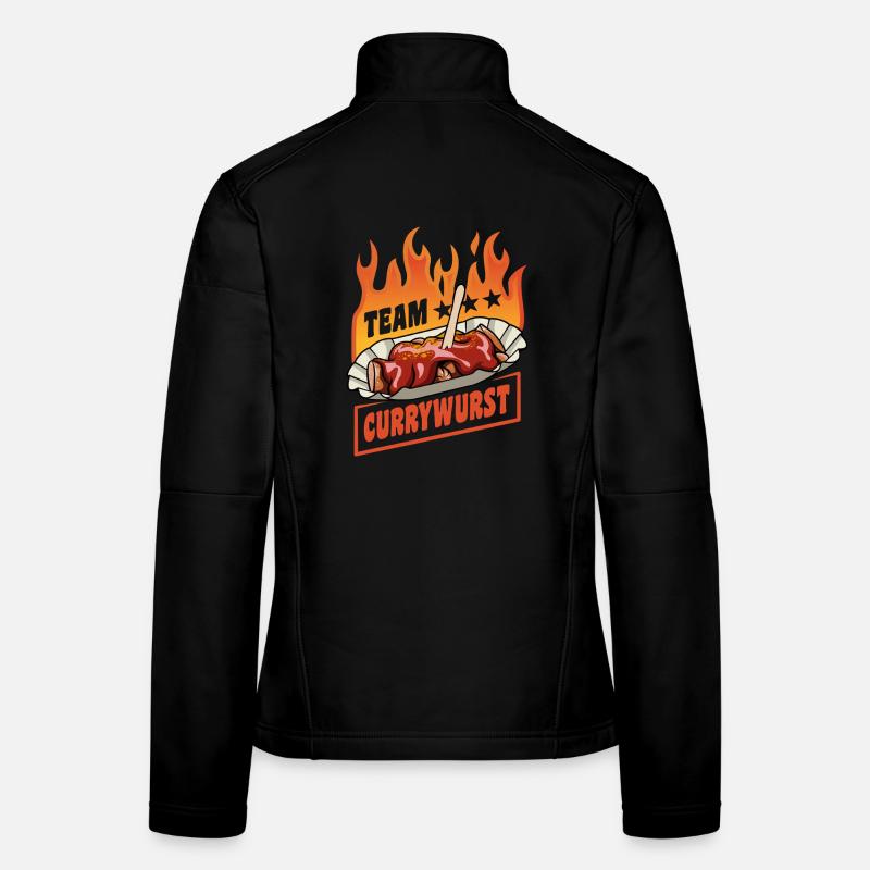 Équipe Currywurst | Flammes de la restauration rapide | Culte Veste en tissu softshell Femme