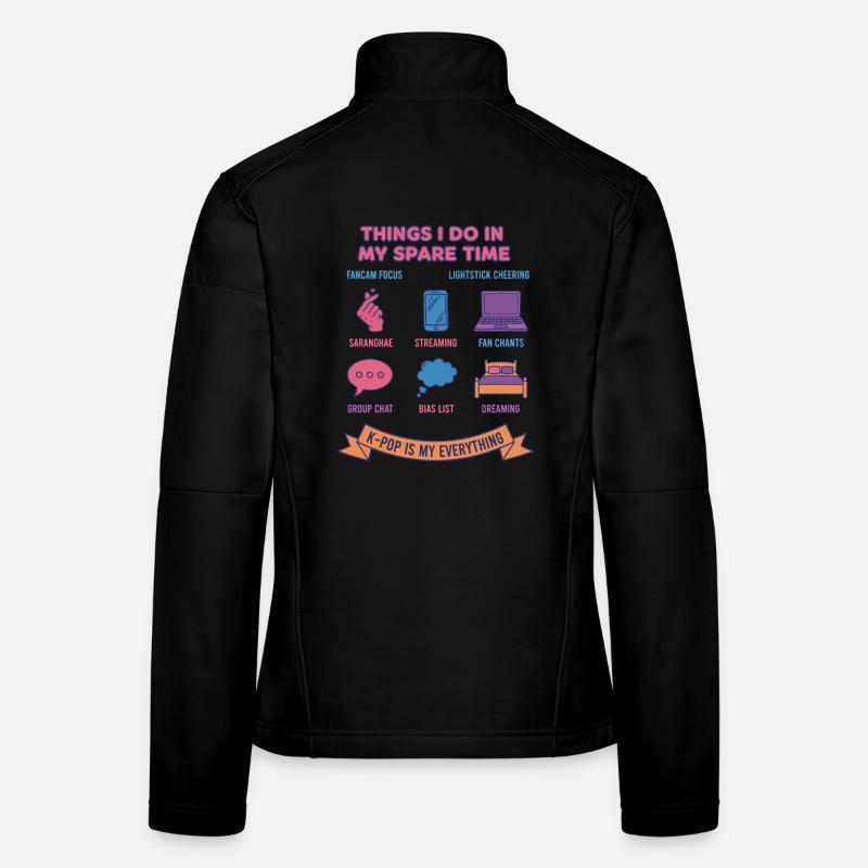 Choses que je fais pendant mon temps libre K-pop Veste en tissu softshell Femme