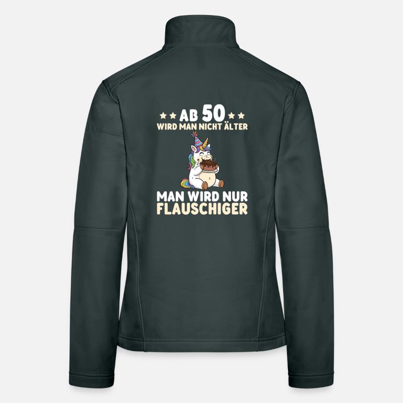 50. Geburtstag Einhorn – Man wird nur flauschiger Frauen Softshelljacke